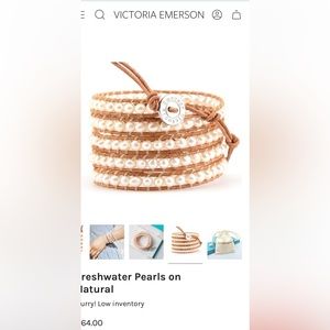 Victoria Rose, freshwater, pearl and leather twine bracelet/necklace